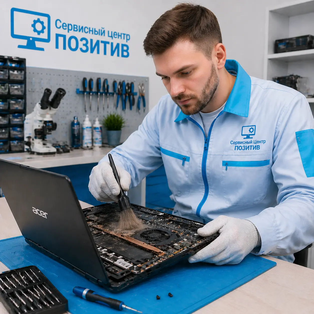 Чистка ноутбука Acer от пыли в Стрельне | Замена термопасты