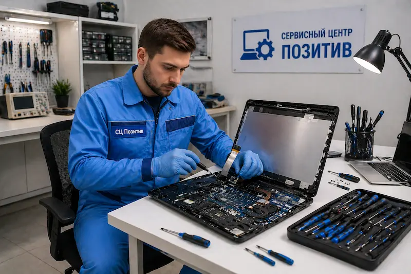 Замена шлейфа матрицы ноутбука в Стрельне