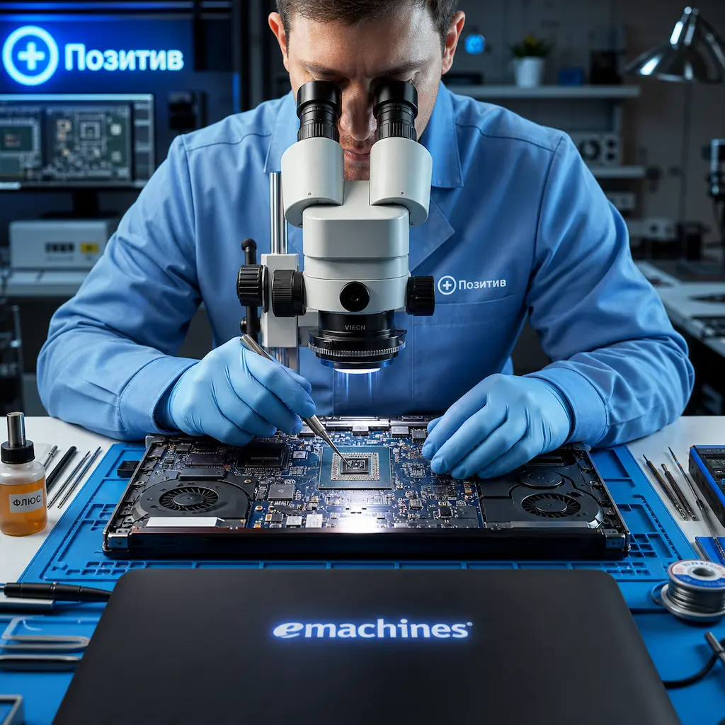 Замена видеокарты ноутбука Emachines в Стрельне