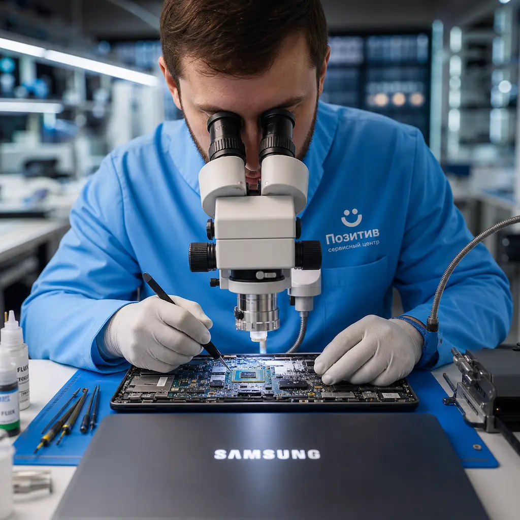 Замена видеокарты ноутбука Samsung в Стрельне