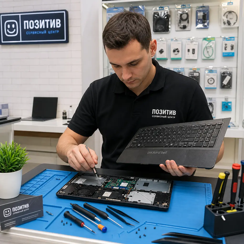 заменить клавиатуру на ноутбуке Packard Bell в Стрельне