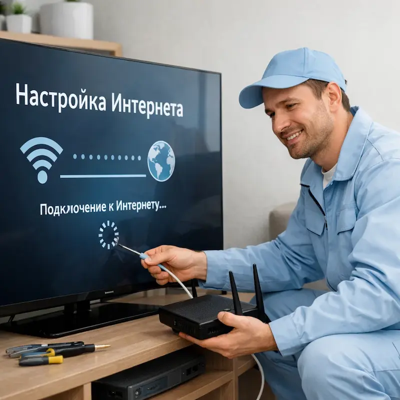 Настройка интернета на ТВ в Стрельне