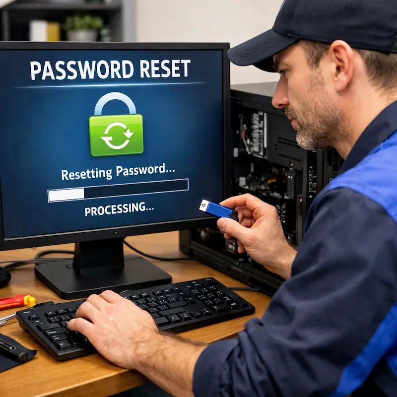 Удаление пароля на компьютере в Стрельне