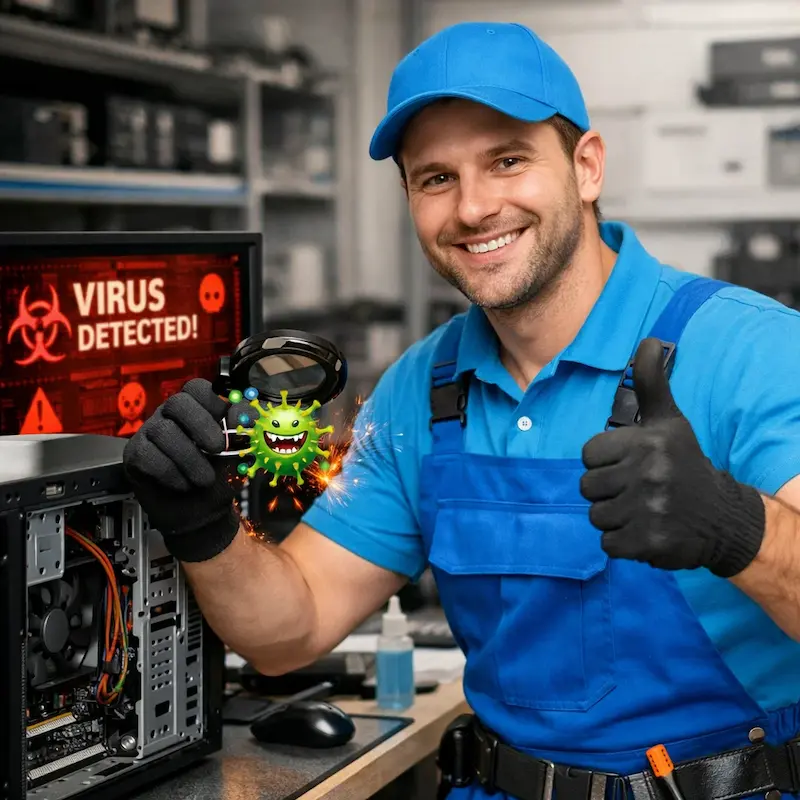 Удаление вирусов с компьютера в Стрельне